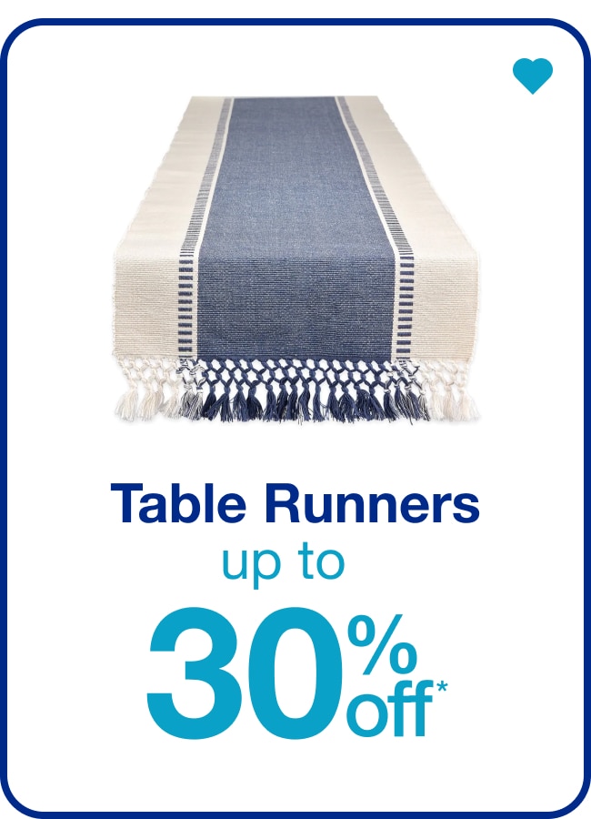 Up to 30% Off Table Runners — Shop Now!