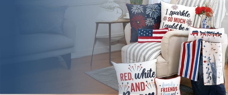 red, white & comfy. Shop Throw Pillows.
