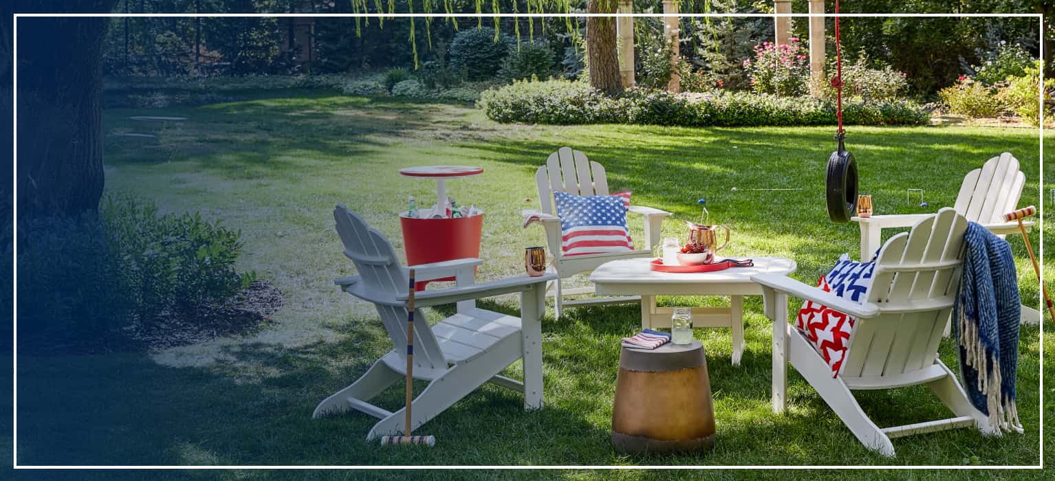 star-spangled patio space. Shop Outdoor.