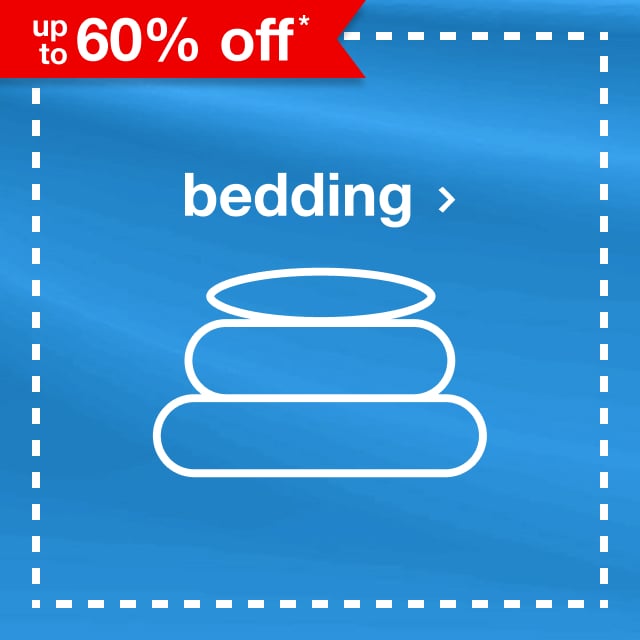 up to 60% off* bedding.