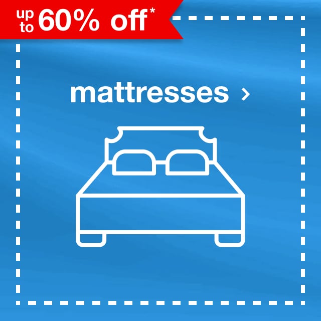 up to 60% off* mattresses.