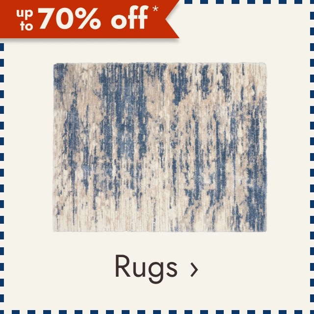 up to 70% off* Rugs.