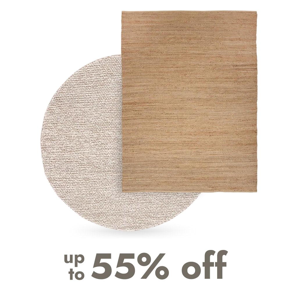 up to 55% off Area Rugs