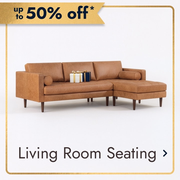 up to 50% off* Living Room Seating.
