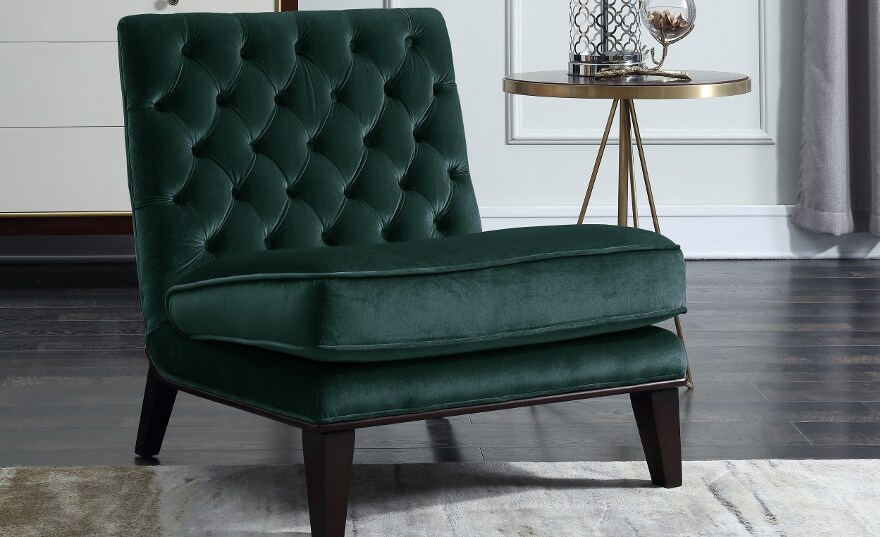 chair: gold velvet accent chair