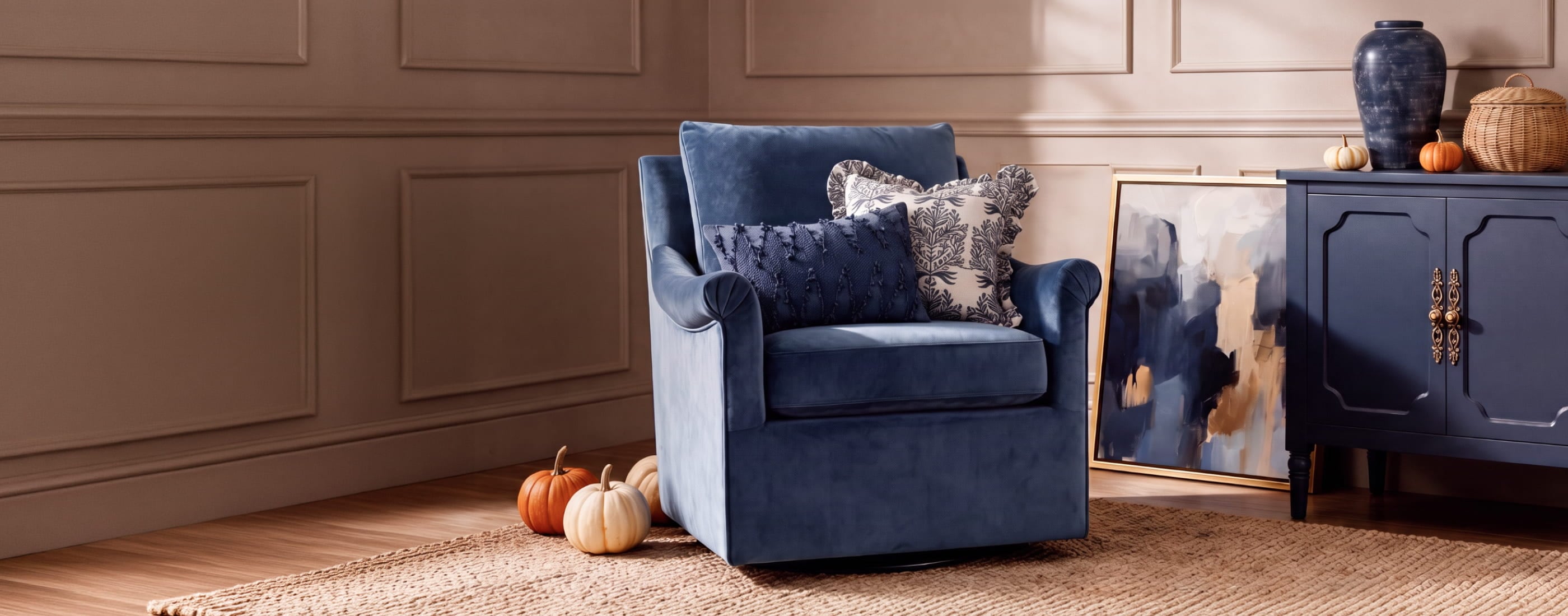 Color crush: harvest blues. Up to 40% off*. Save Now.
