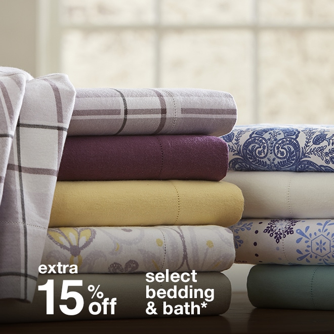 Extra 15% off Select Bedding & Bath*