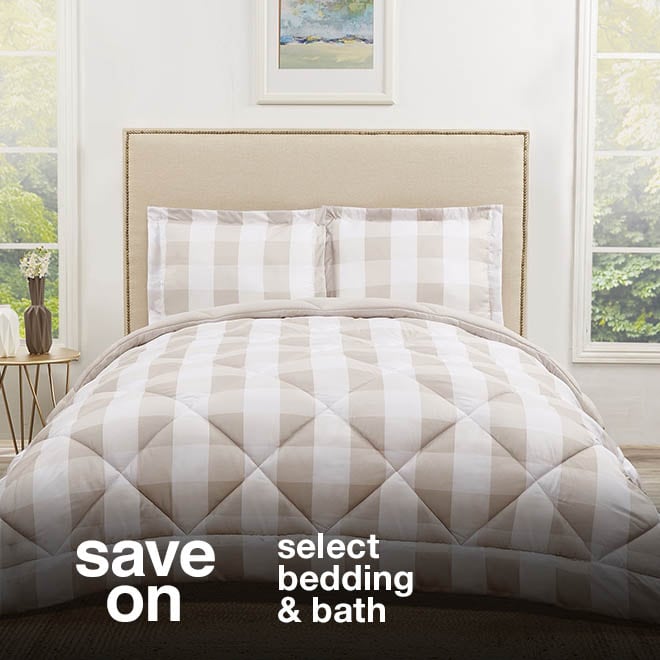 save on select bedding & bath