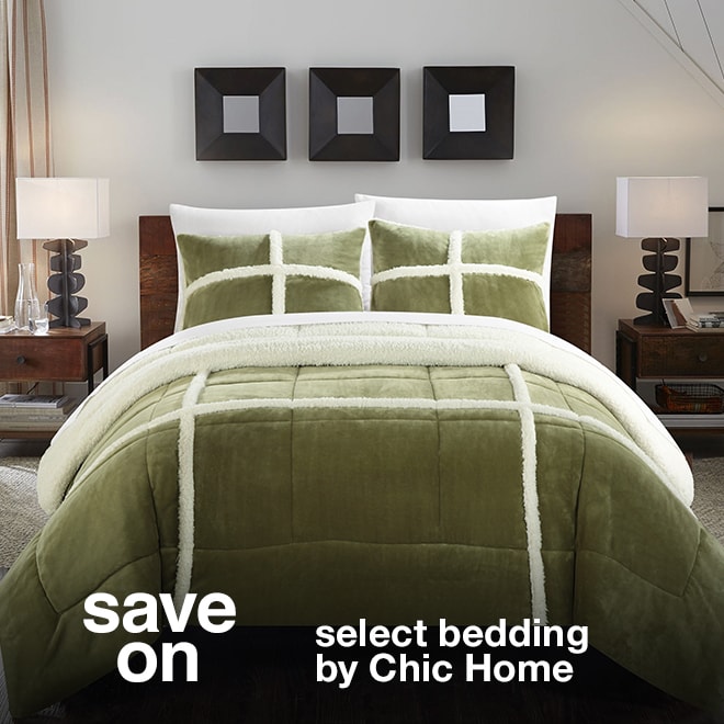 save on select bedding by Chic Home