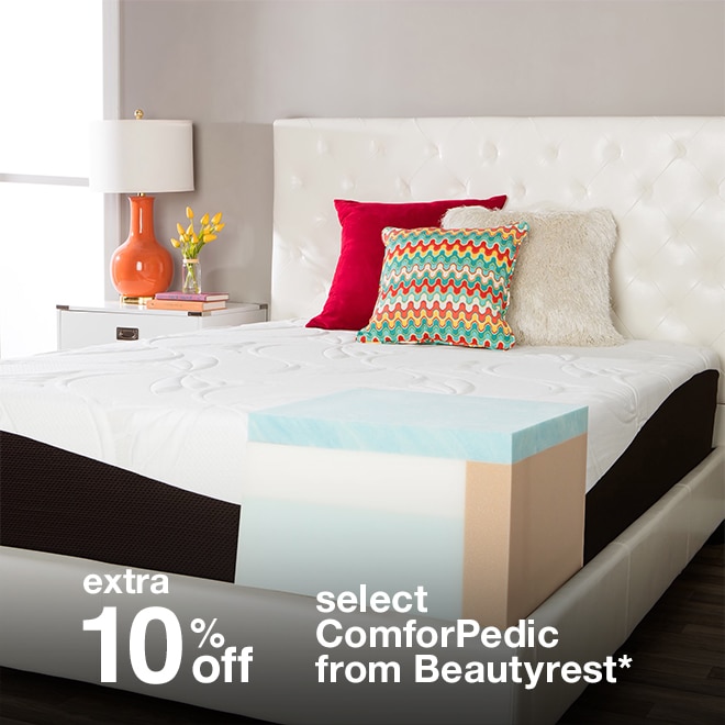 Extra 10% off Select Memory Foam by ComforPedic from Beautyrest*