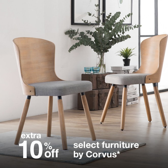 extra 10% off select furniture by Corvus*