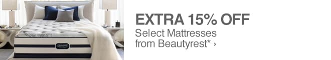 Extra 15% off Select Mattresses by Beautyrest*