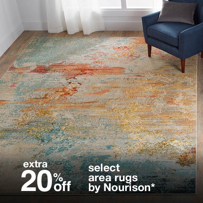 extra 20% off select area rugs by Nourison*