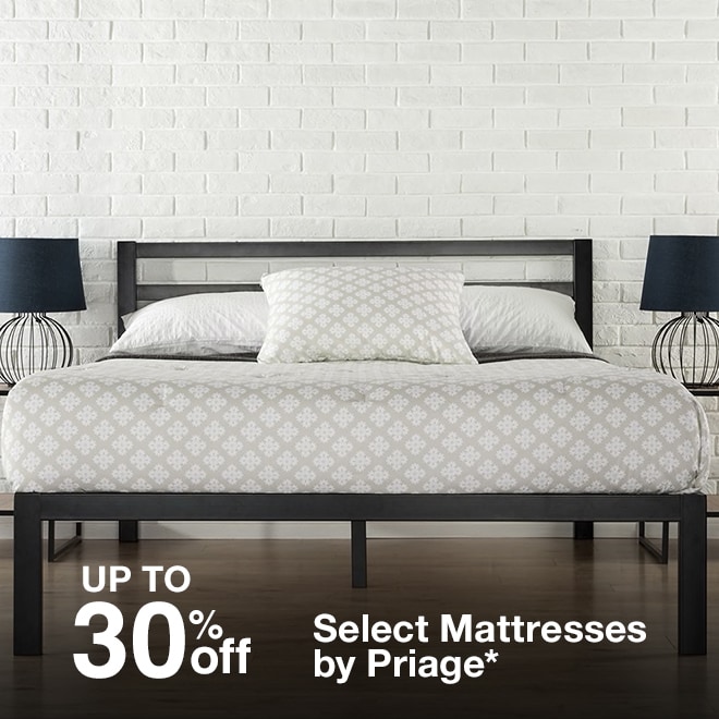 UP TO 30% OFF SELECT MATTRESSES BY PRIAGE**