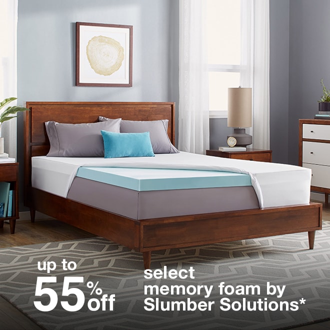 up to 55% off select memory foam by Slumber Solutions*
