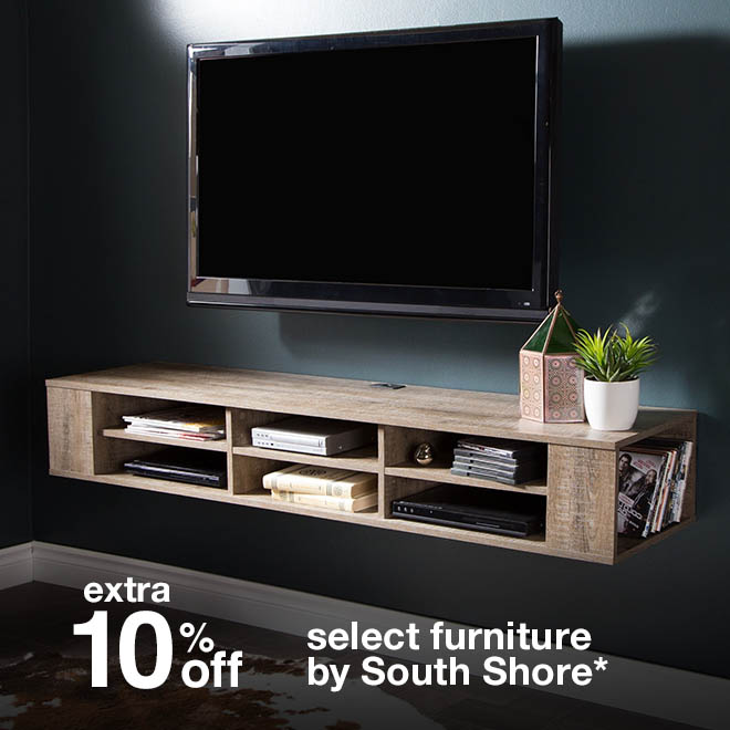 extra 10% off select furniture by South Shore*