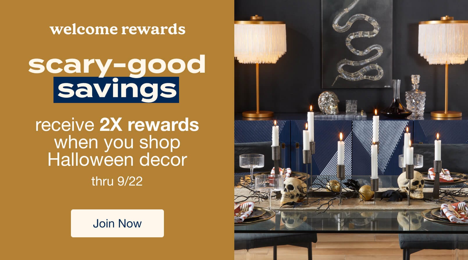 Join Welcome Rewards and earn 2X on Halloween decor