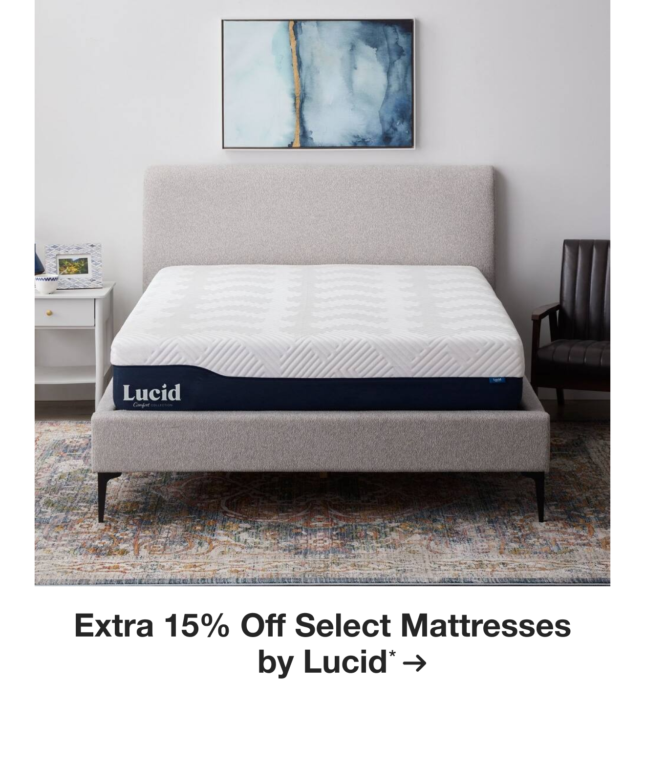 Extra 15% Off Select Matresses by Lucid*