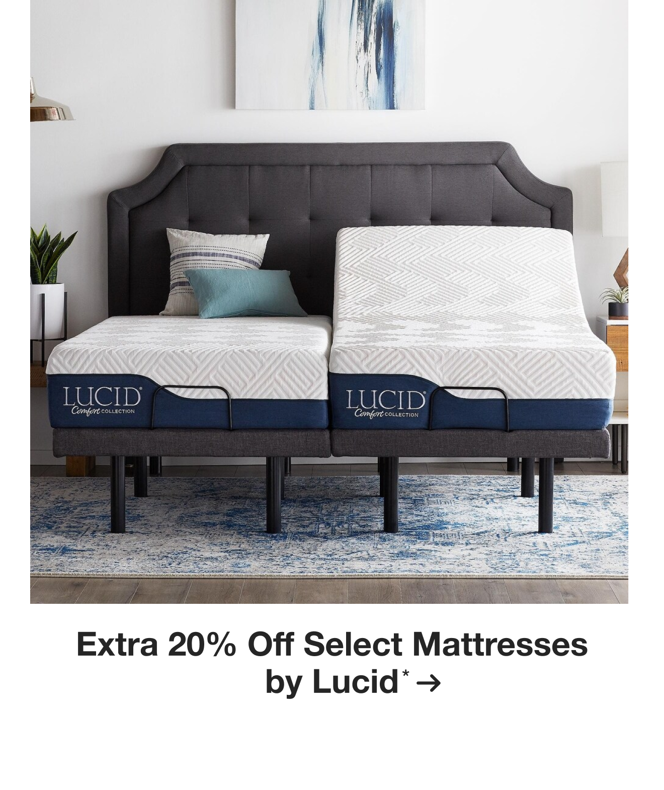 Extra 20% off Select Mattresses by Lucid*