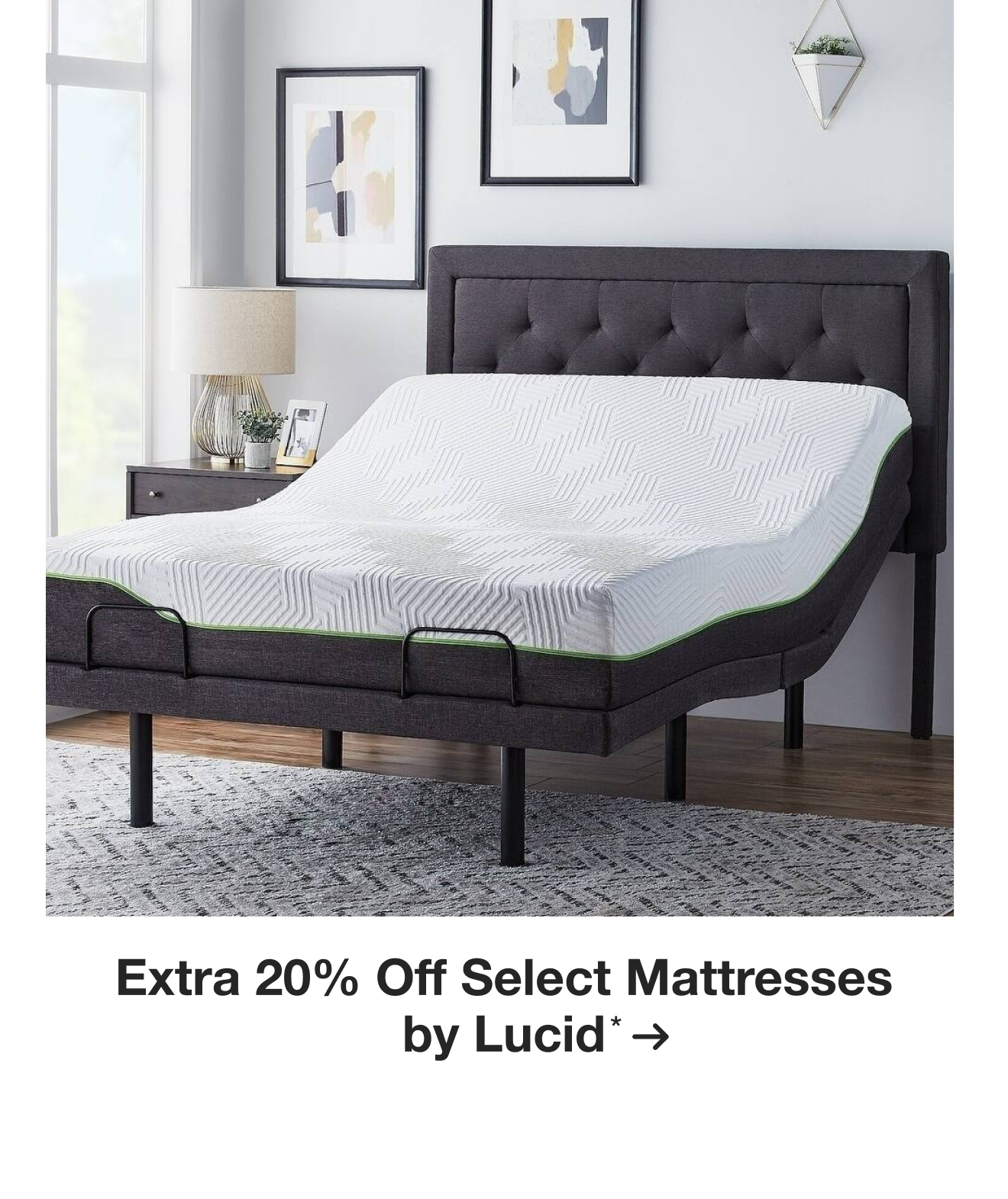 Extra 20% off Select Mattresses by Lucid*