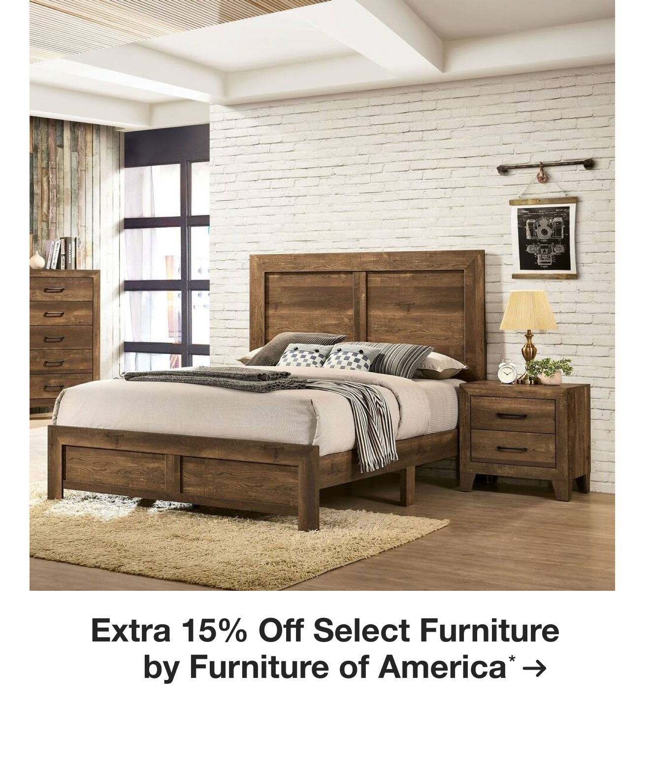 Extra 15% off Select Furniture by Furniture of America*