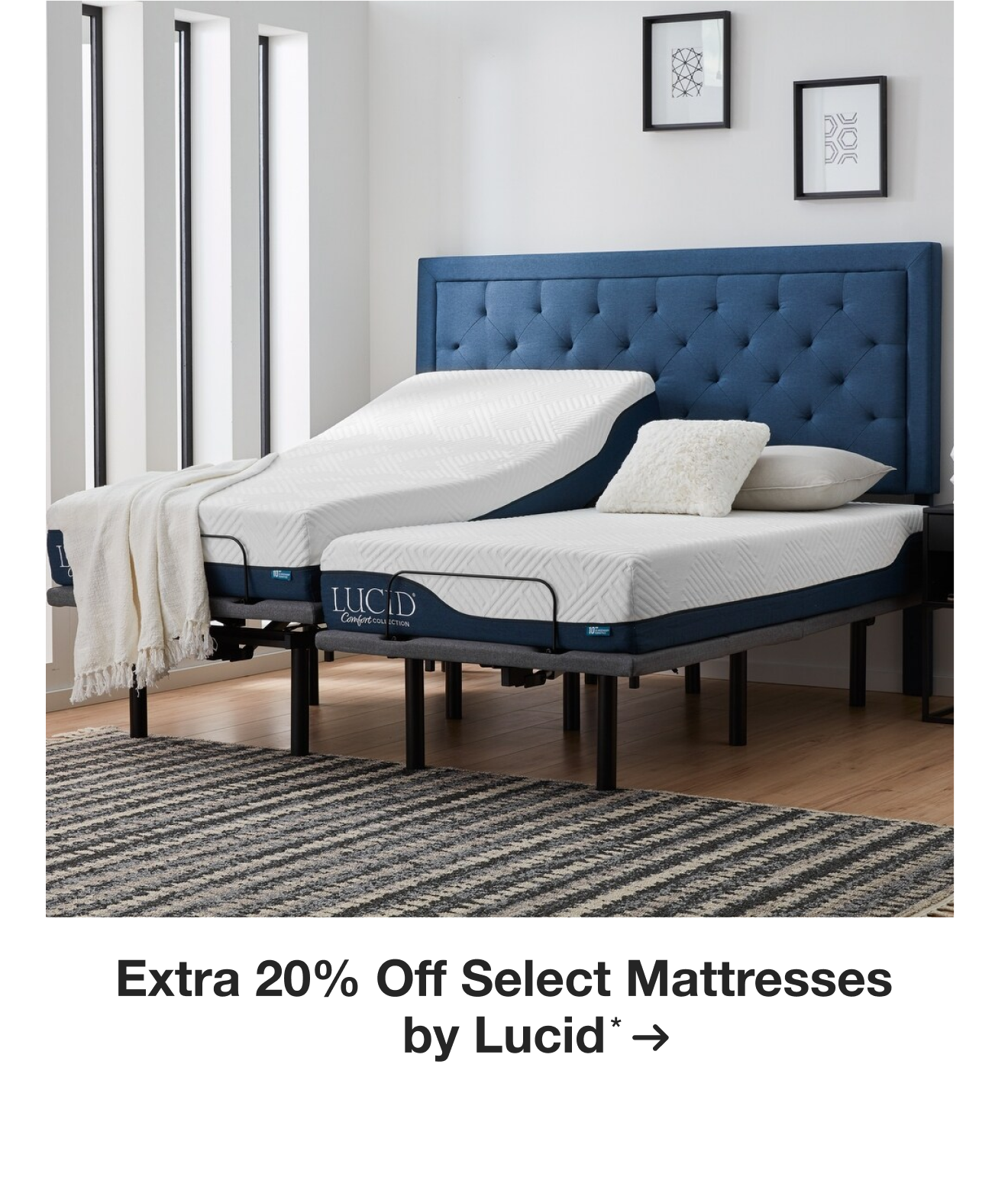 Extra 20% off Select Mattresses by Lucid*