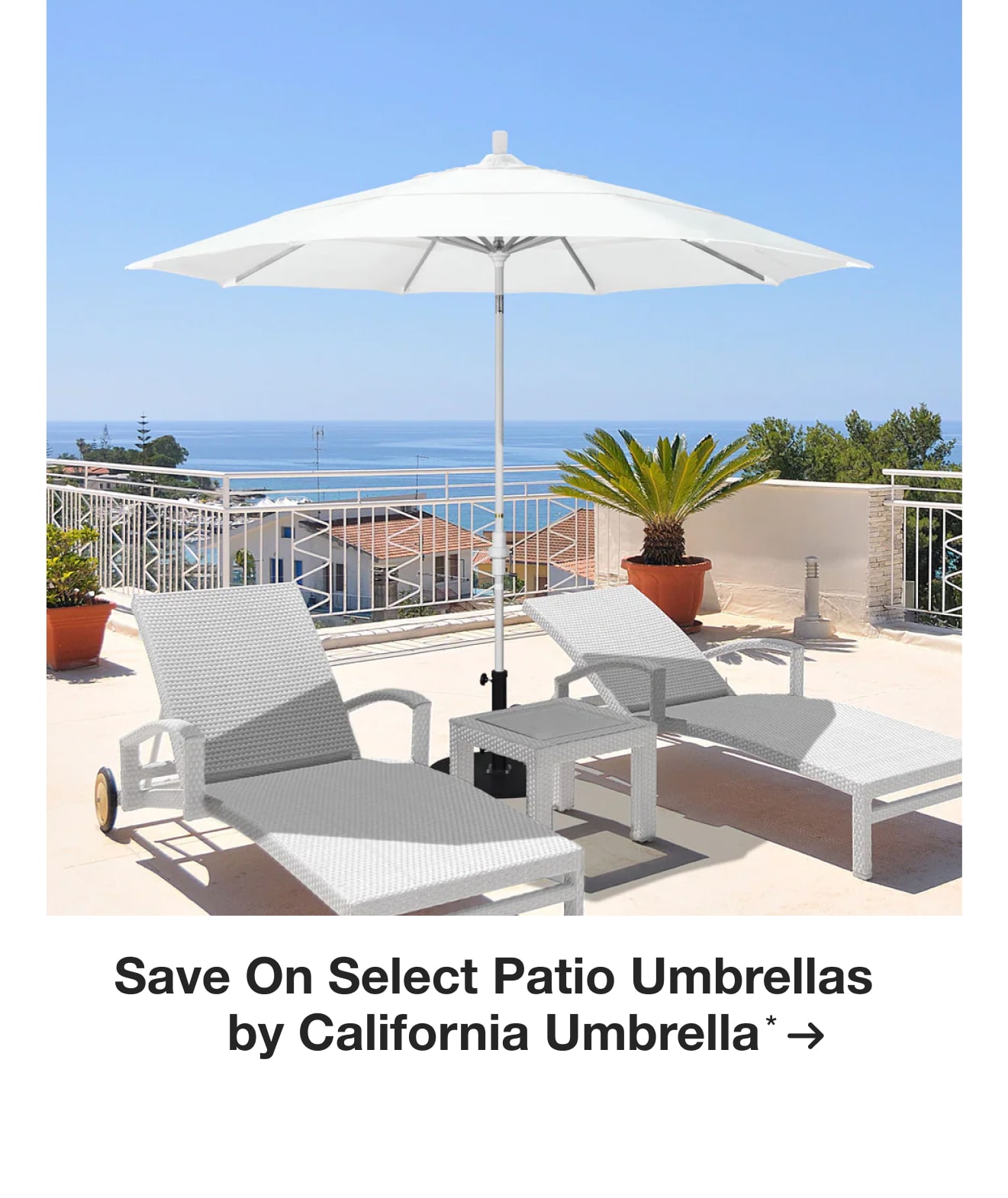 Save On Select Patio Umbrellas by California Umbrella