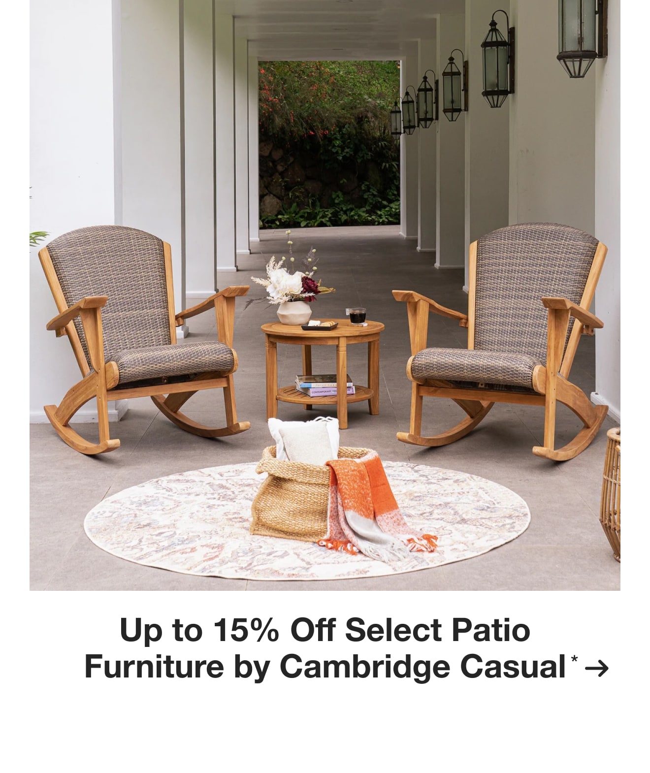 Up to 15% Off Select Patio Furniture by Cambridge Casual*