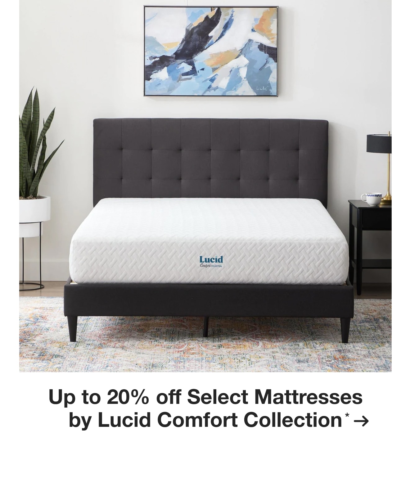 Up to 20% off Select Mattresses by Lucid Comfort Collection*