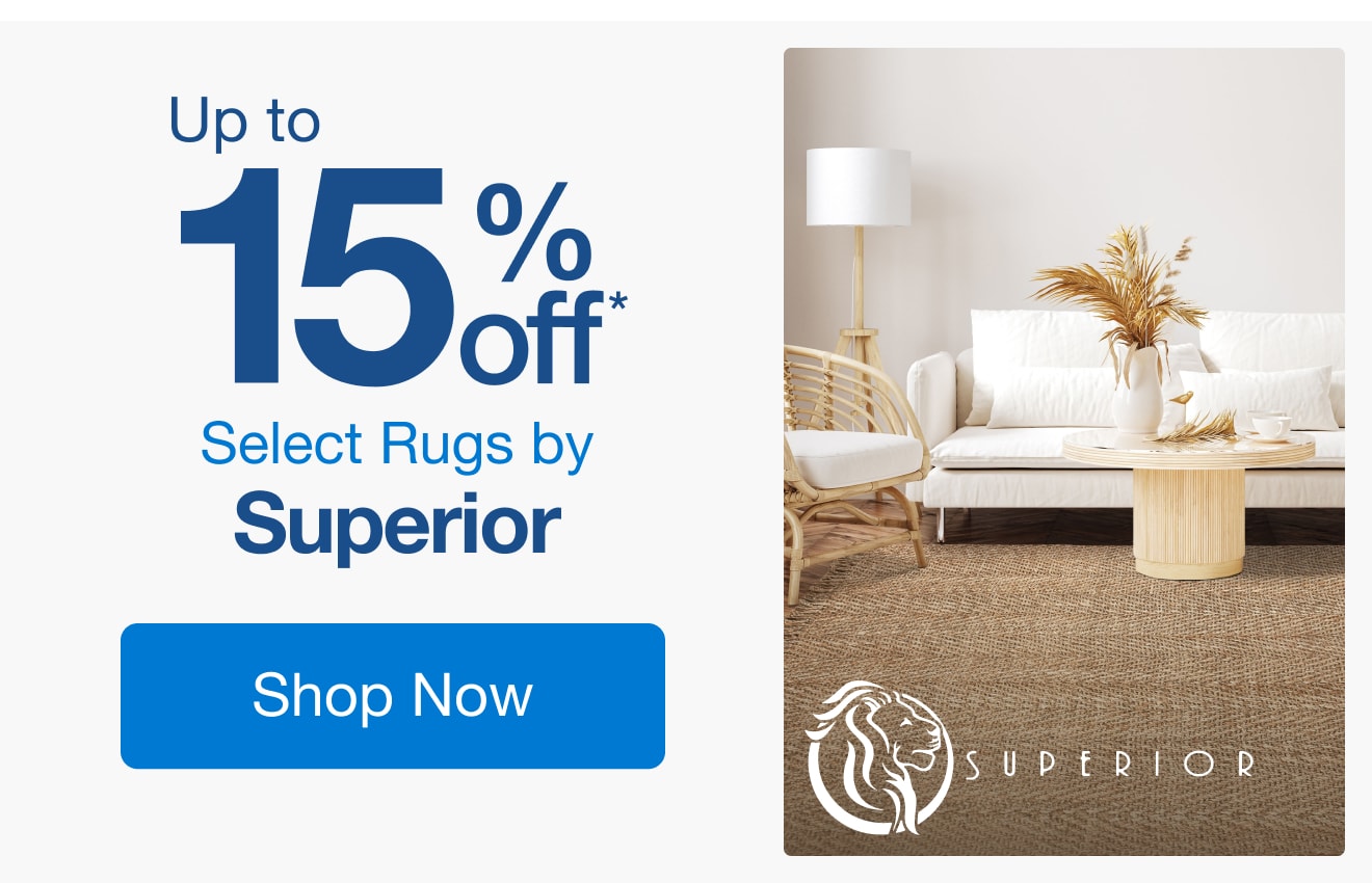 Up to 15% Off Select Rugs by Superior*