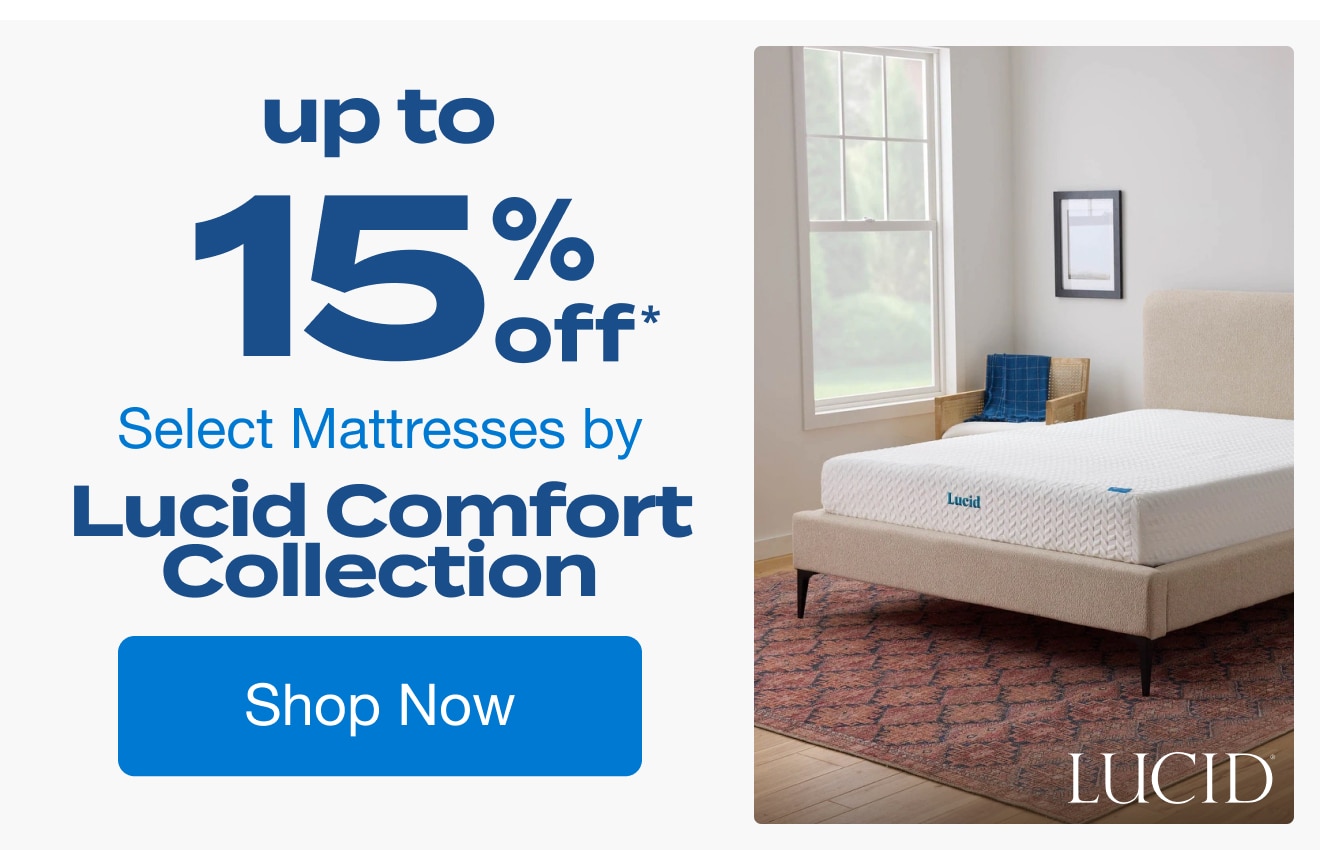 Up to 15% Off Select Mattresses by Lucid Comfort Collection*