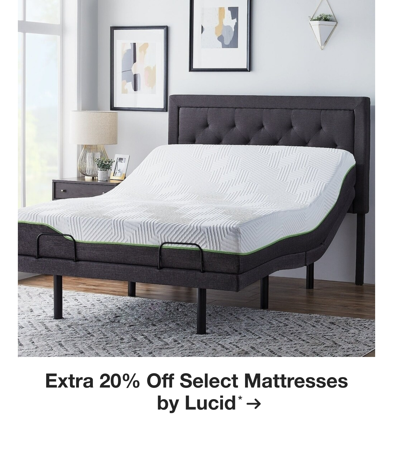 Extra 20% off Select Mattresses by Lucid*