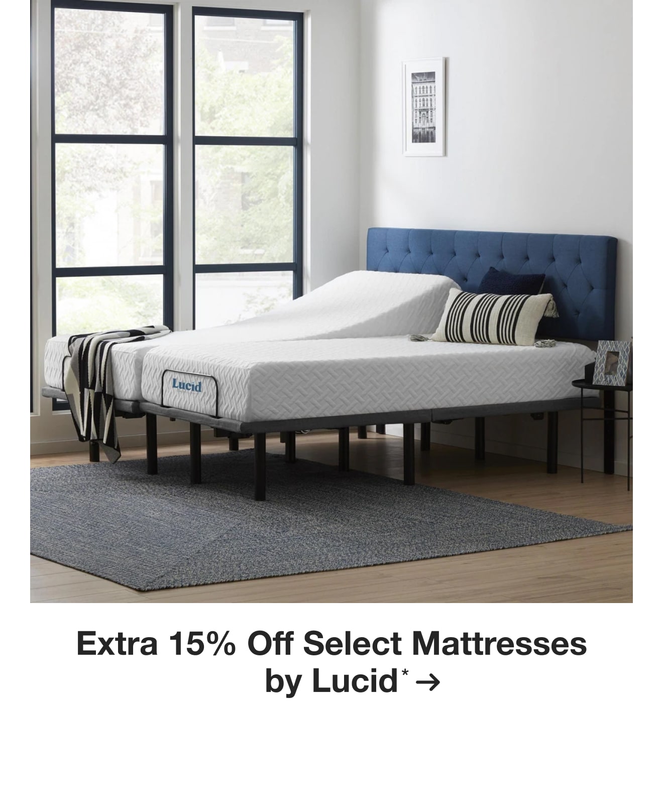 Extra 15% off Select Mattresses by Lucid*