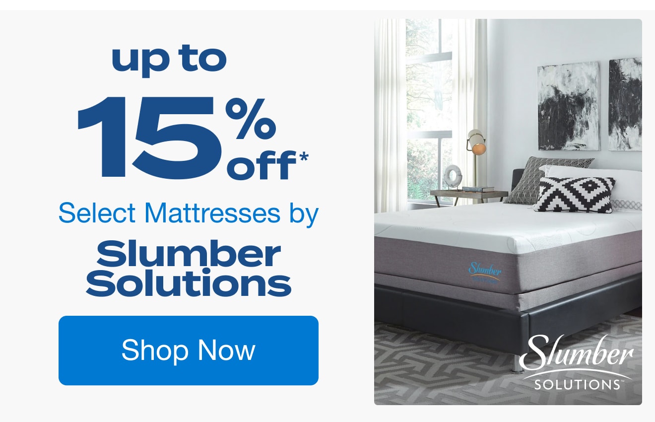 Up to 15% Off Select Mattresses by Slumber Solutions*