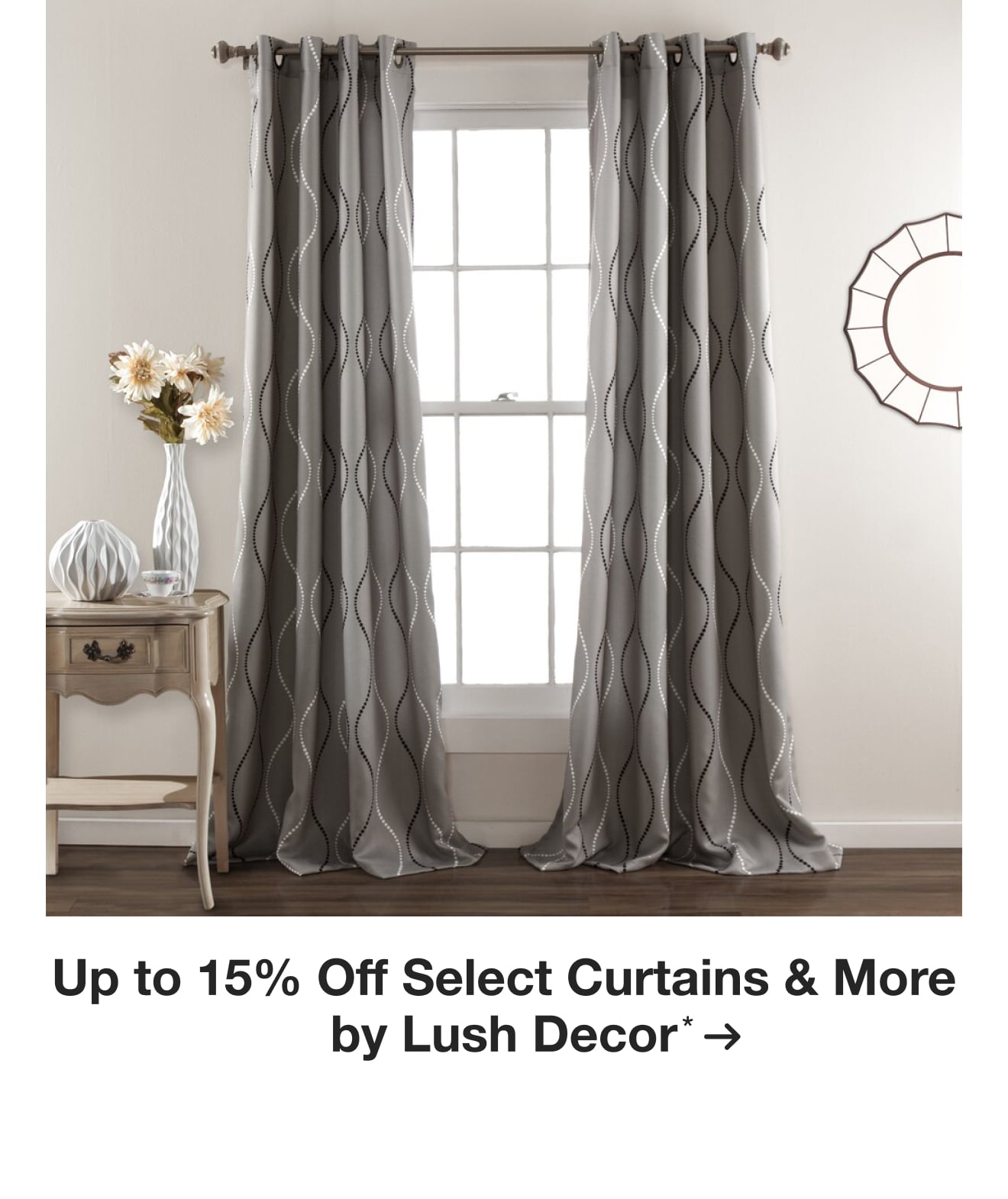 Up to 15% Off Select Curtains & More by Lush Decor*