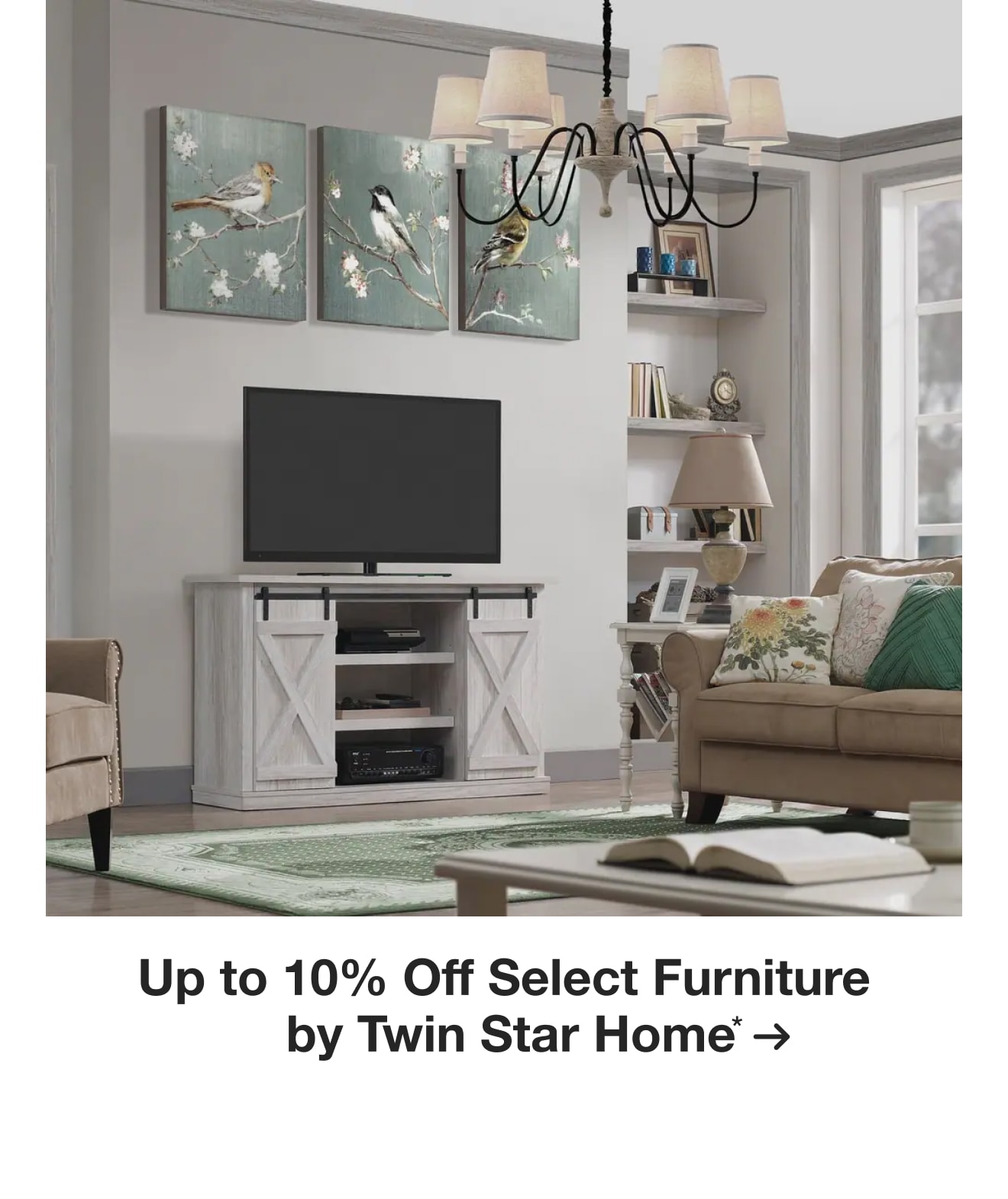 Up to 10% Off Select Furniture by Twin Star Home*