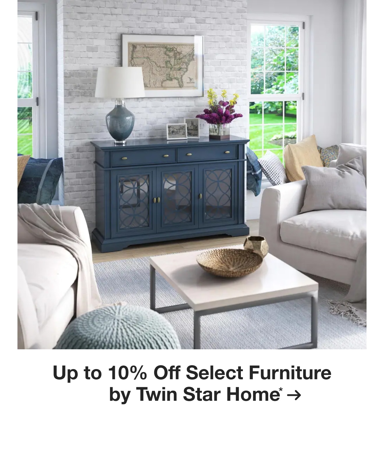Up to 10% Off Select Furniture by Twin Star Home*