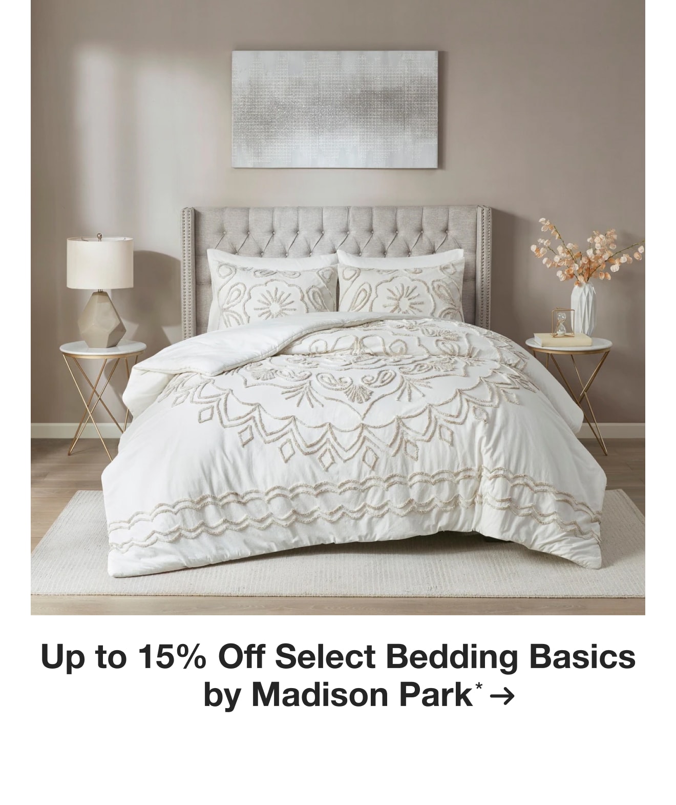 Up to 15% Off Select Bedding Basics by Madison Park*