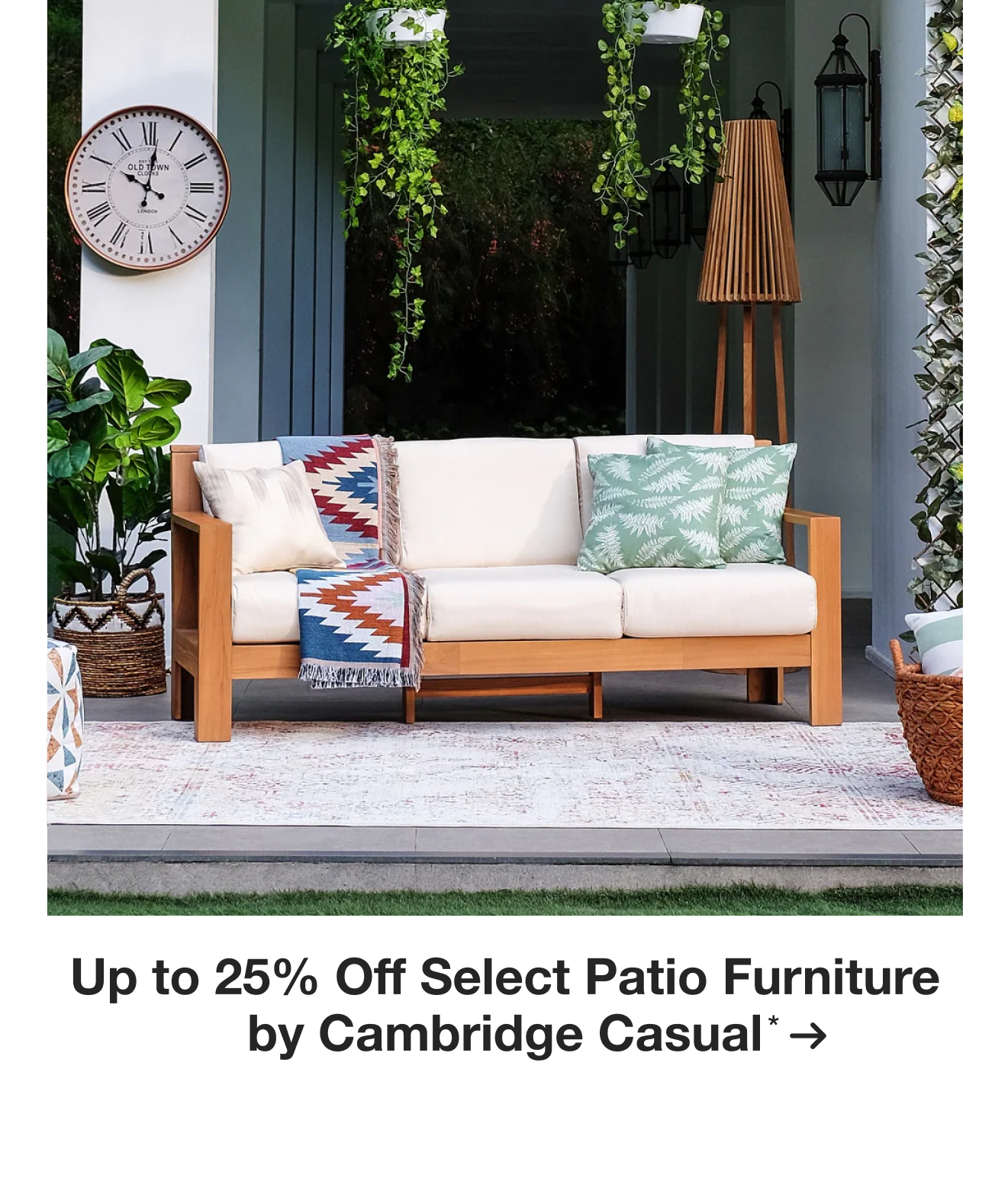 Up to 25% Off Select Patio Furniture by Cambridge Casual*