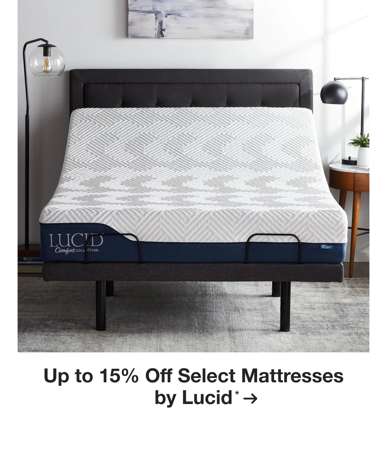 Up to 15% Off Select Mattresses by Lucid*