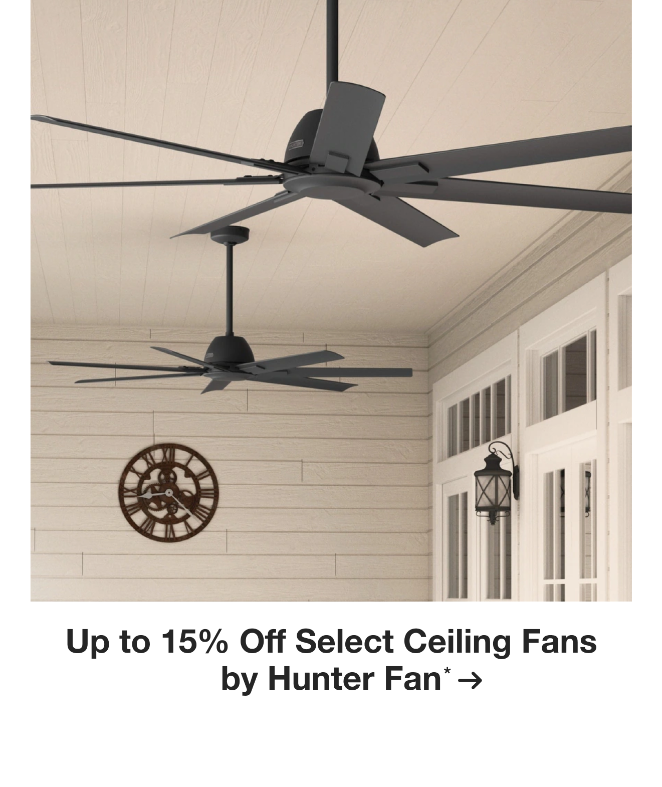 Up to 15% Off Select Ceiling Fans by Hunter Fan*