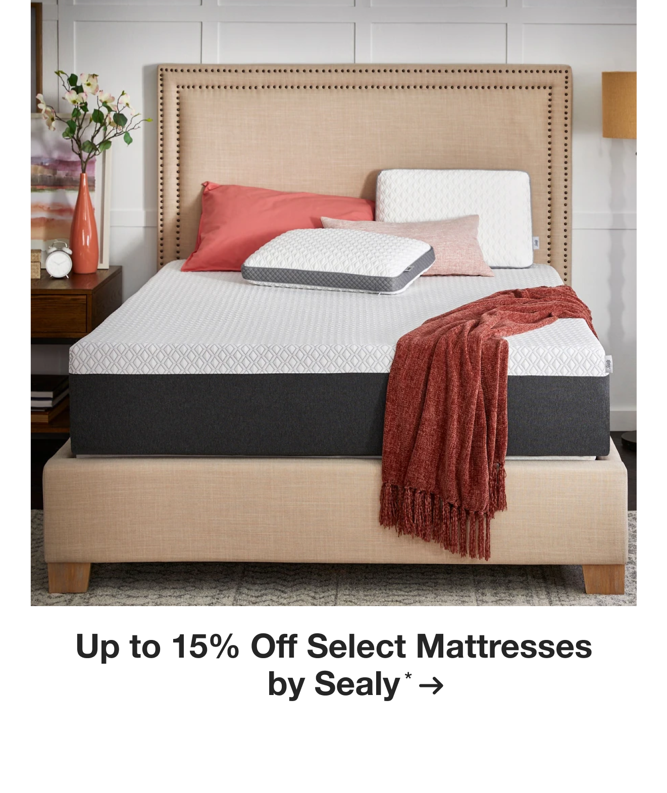 Up to 15% Off Select Mattresses by Sealy*