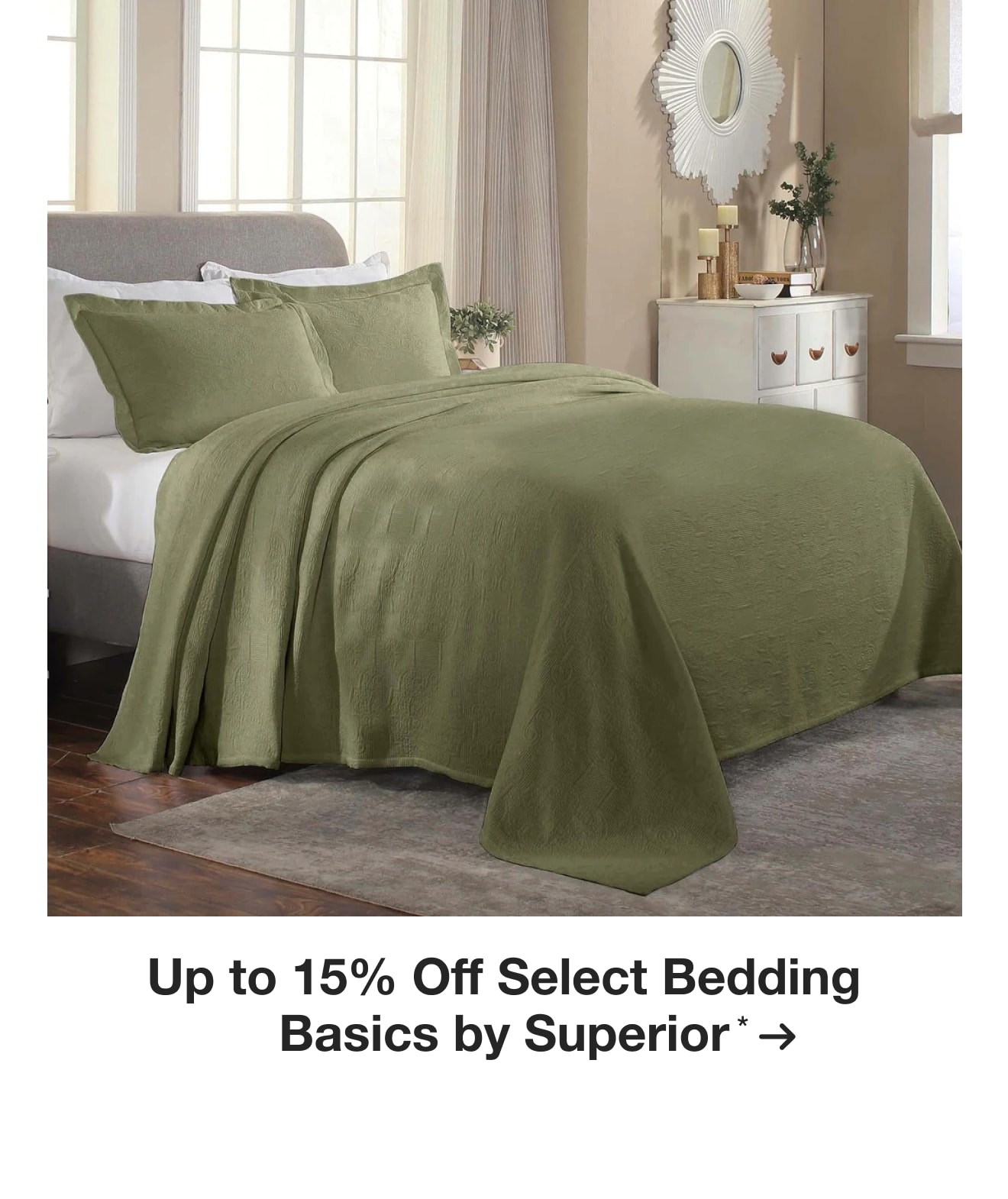 Up to 15% Off Select Bedding Basics by Superior*