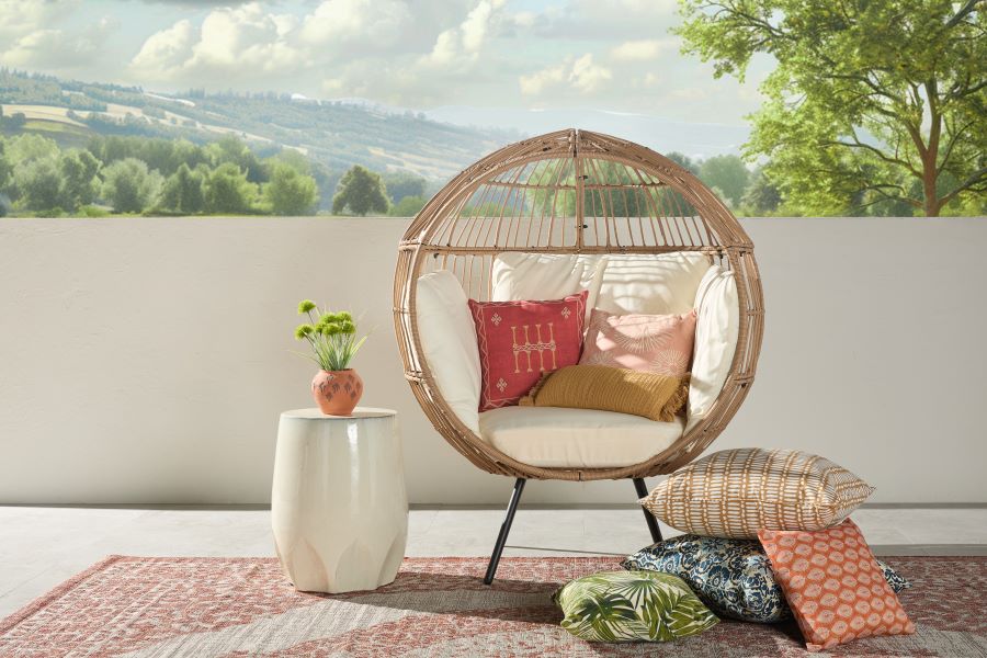 Outdoor chair in backyard 