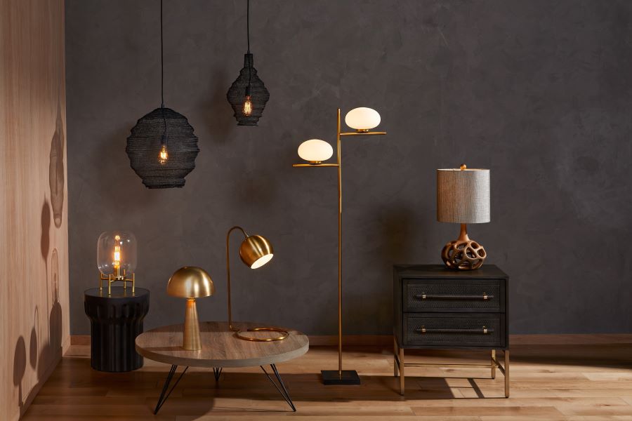 Display of lamps and lights