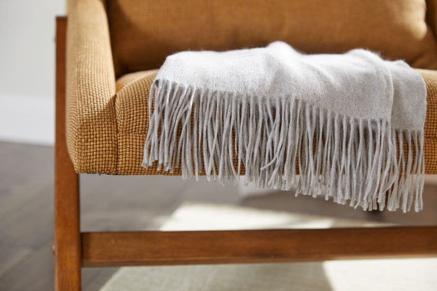 Close-up of Grey Wool Blanket