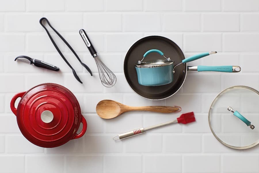 Assorted gifts including a dutch oven