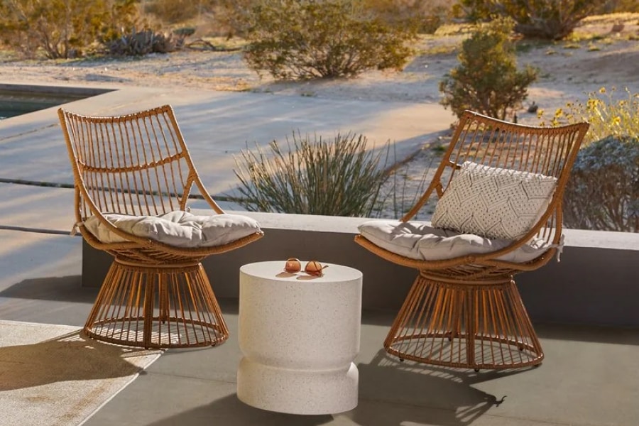 Wicker Chairs with Cushions