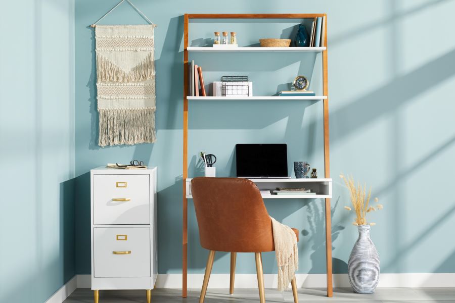 Home office with filing cabinet