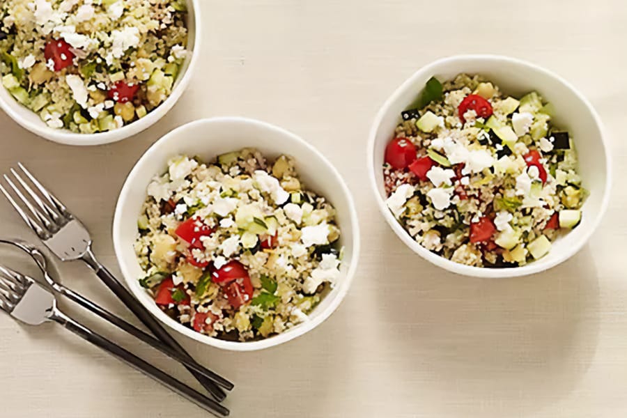 Lemony Quinoa Tabouli with Chickpeas and Feta Recipe